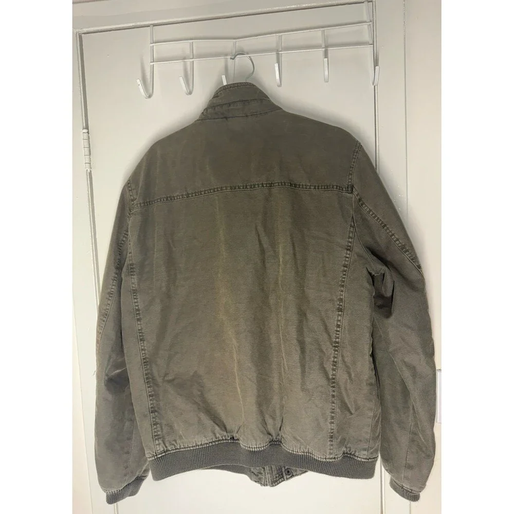 Rare Levis Mens Olive Green Quilted Military Field Utility Bomber jacket